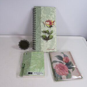 Green Floral Journal & metal pic frame Set